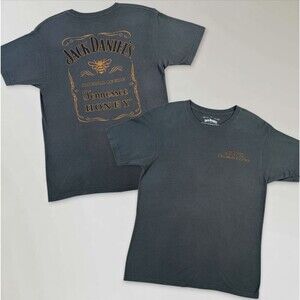 Jack Daniel’s American Honey T-Shirt Whiskey Lynchburg Gray Short Sleeve Sz Lrg